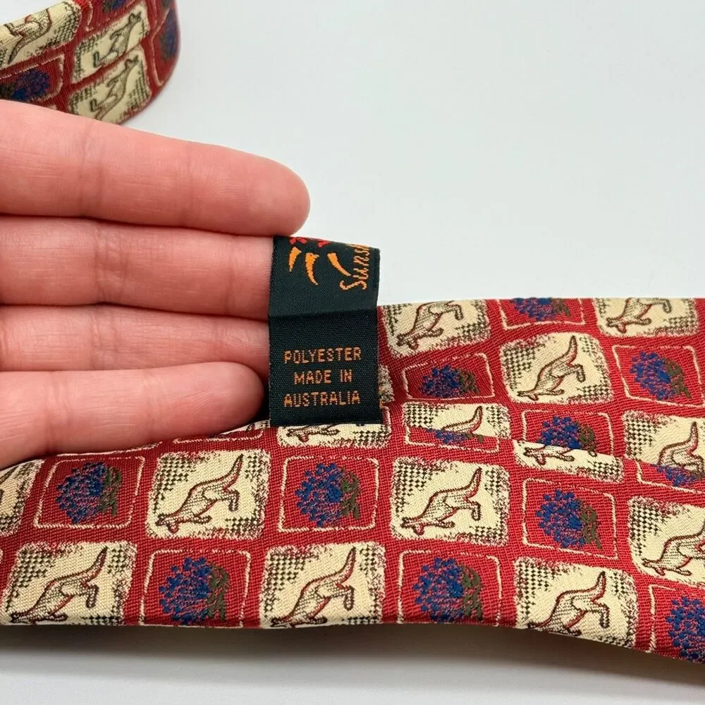 Kangaroos Australia Sunshine Ties Mens neck tie novelty print classic polyester